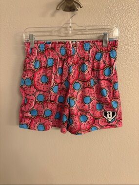Baseball 101 Donut Print Pink & Blue  Shorts